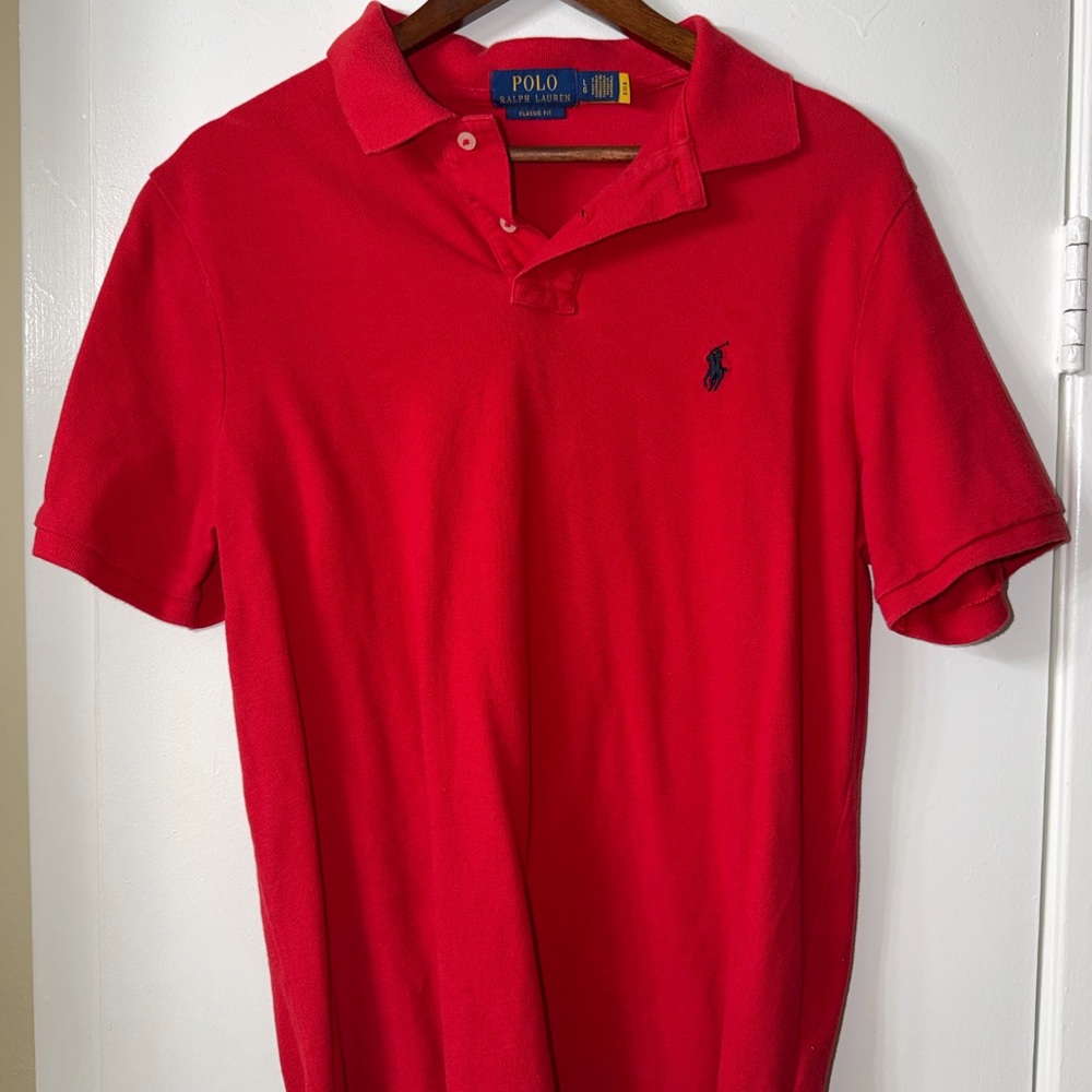 Men’s Polo Ralph Lauren Red Classic Fit Polo Shirt Size L